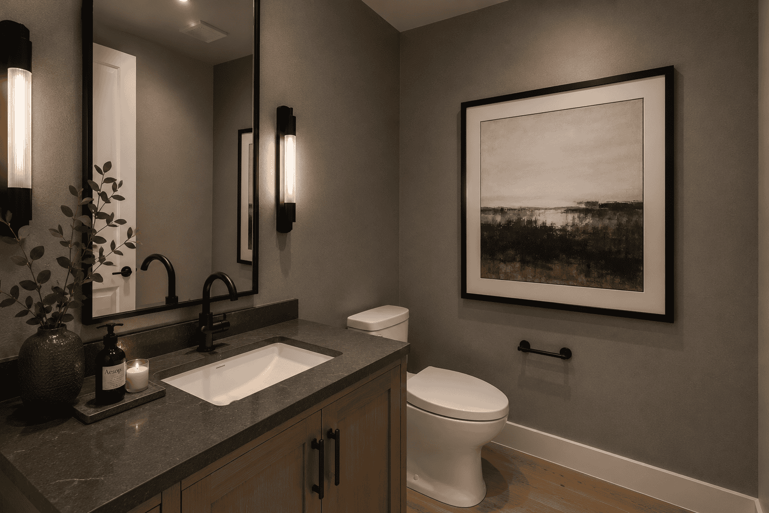Luxury bathroom renovation in Aspen Calgary with modern finishes