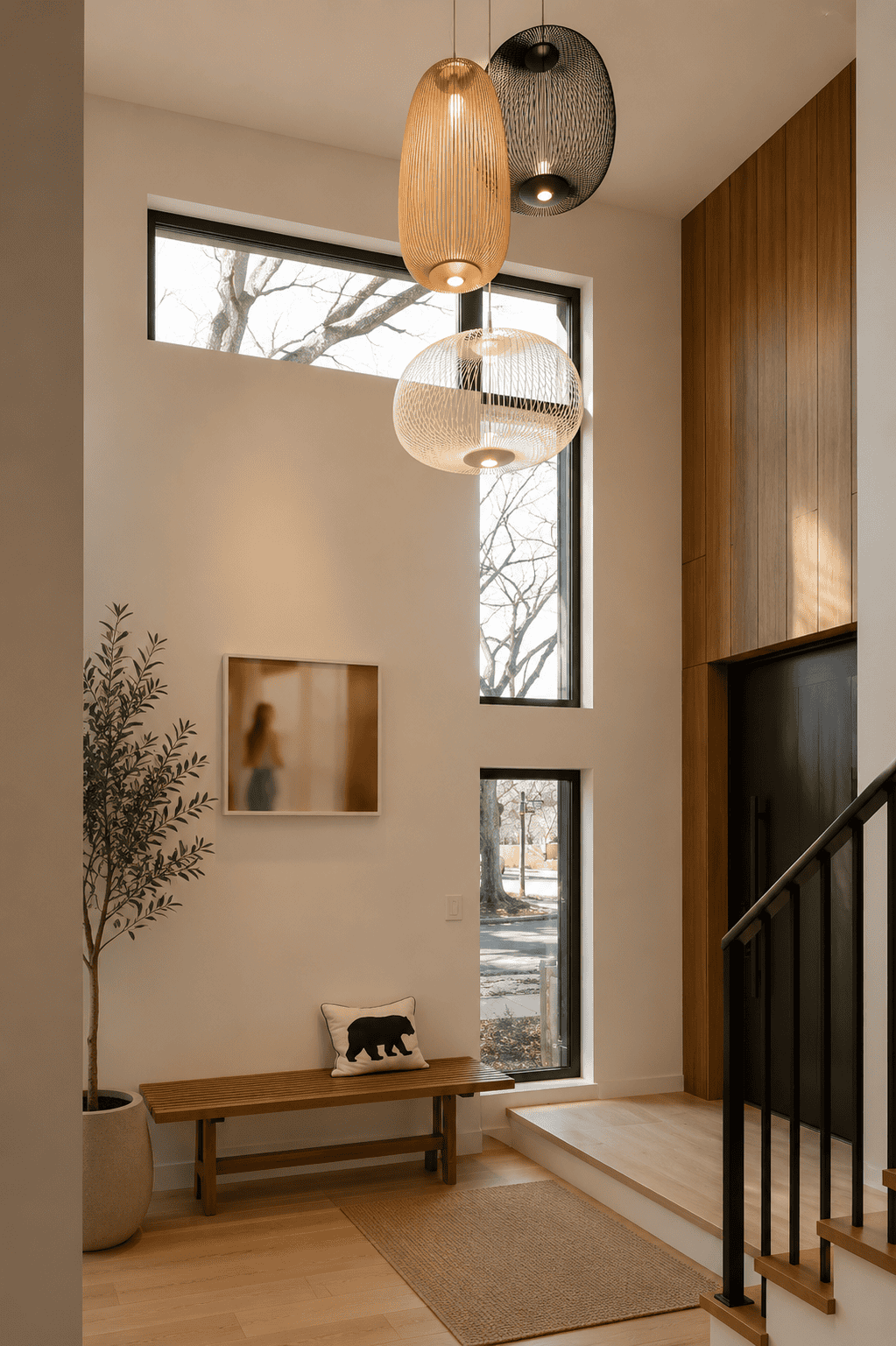Bonavista Calgary home entrance renovation with modern wood interior